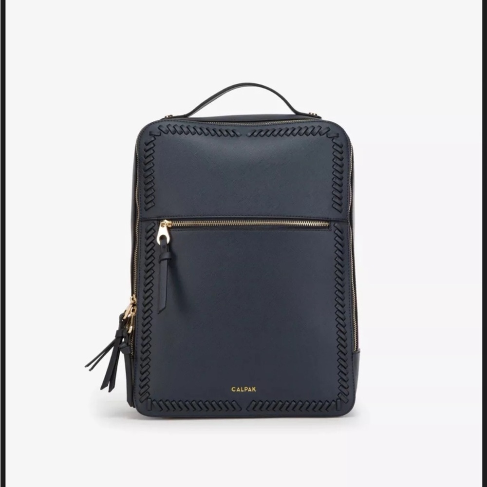 Calpak Navy Backpack with Gold Accents
